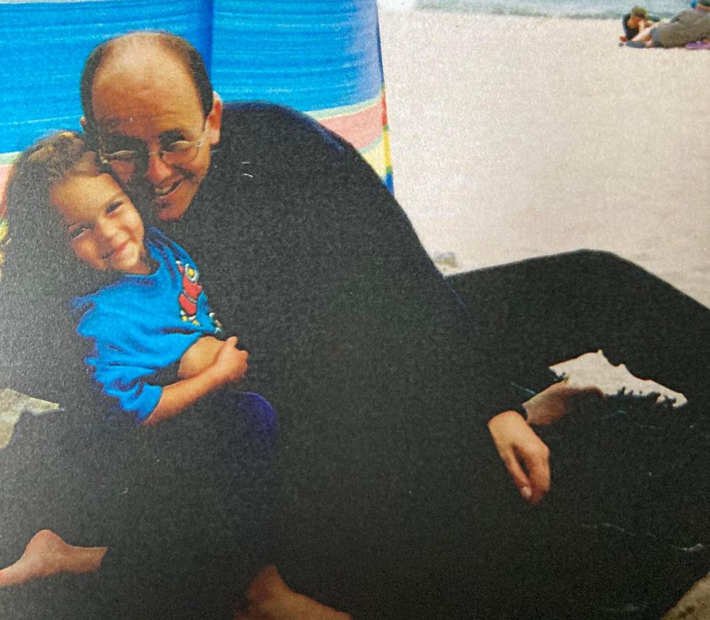 A young Maeve Boothby O’Neill with her father Sean O’Neill, a senior journalist at The Times